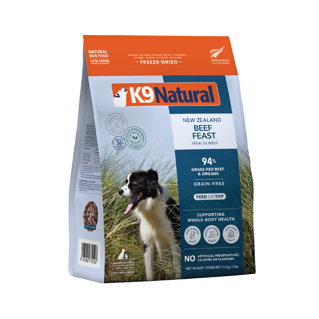 K9 Natural ビーフ　１、8Kg Beef Feast Freeze-Dried Dog Food