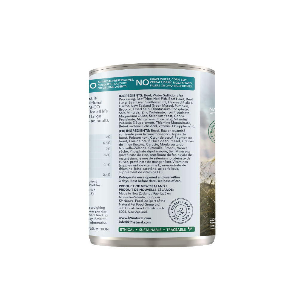 Hoki & Beef Feast Canned Dog Food