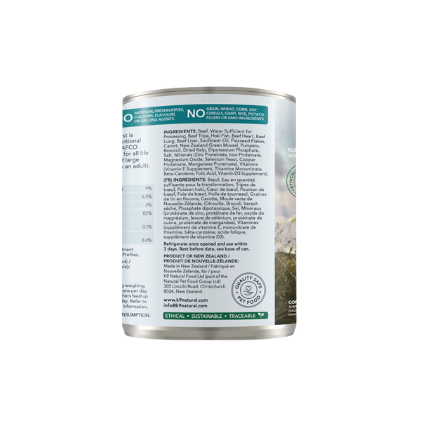 Hoki & Beef Feast Canned Dog Food