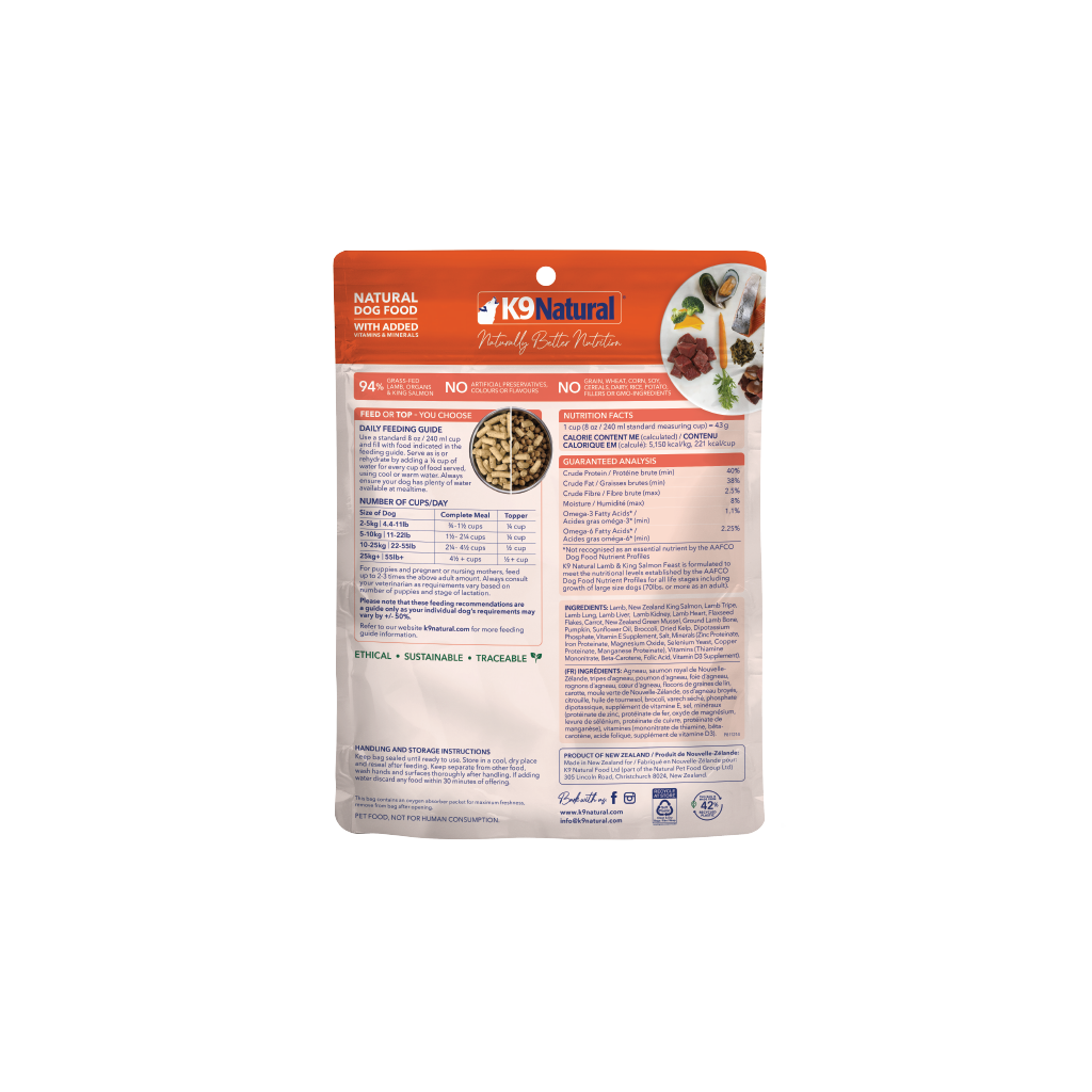 Lamb & King Salmon Feast Freeze-Dried Dog Food