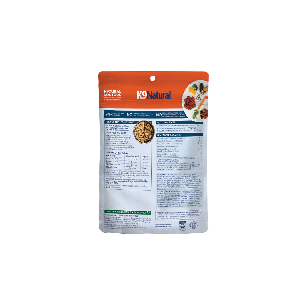 Beef Feast Freeze-Dried Dog Food